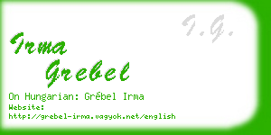 irma grebel business card